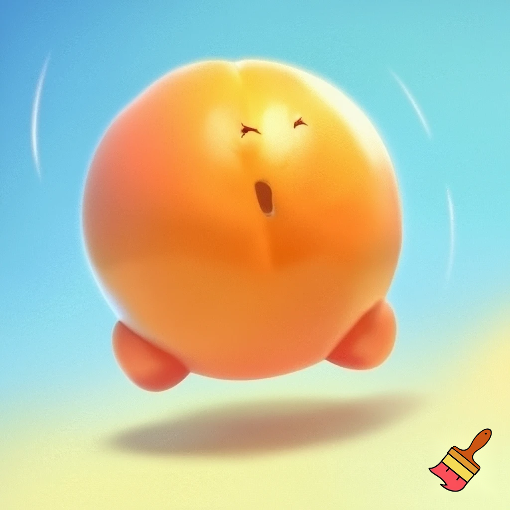 child shaped like an orange doing a backflip
