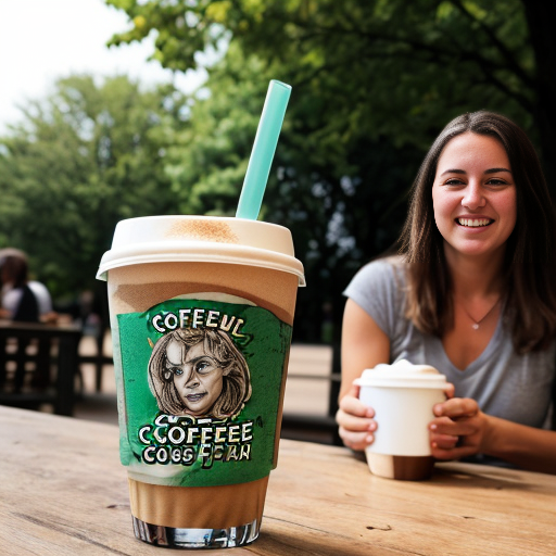 Goretzka drink coffee and Vanessa drink coffee at the park 