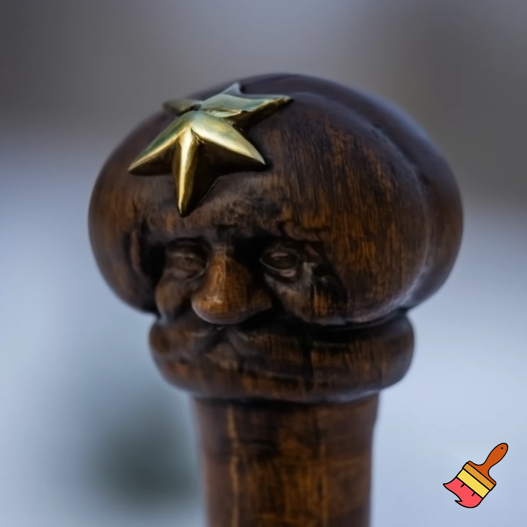 Russian Santa Claus walking stick with a star Santa Claus the real Santa Claus metal