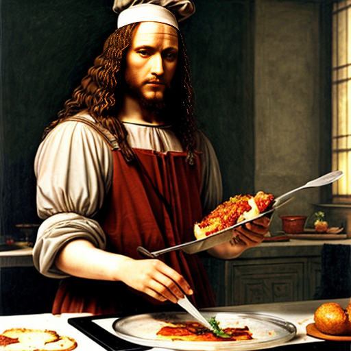 Leonardo Da Vinci cooking