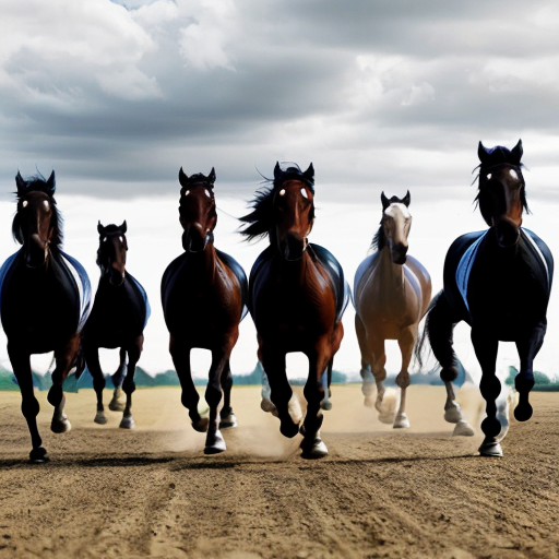 生成一副八马飞奔图