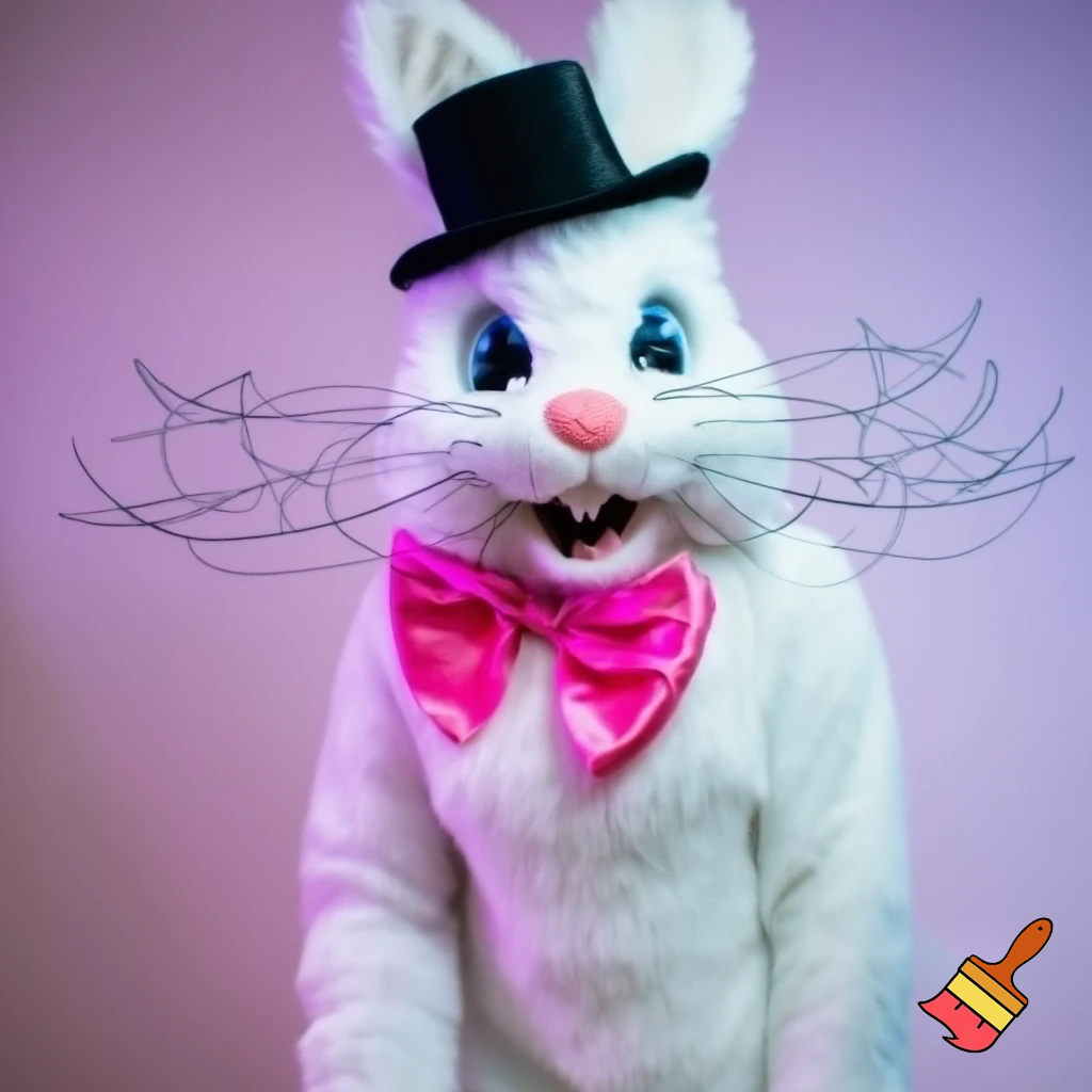 Easter bunny mascot costume top hat mascot costume magic whiskers