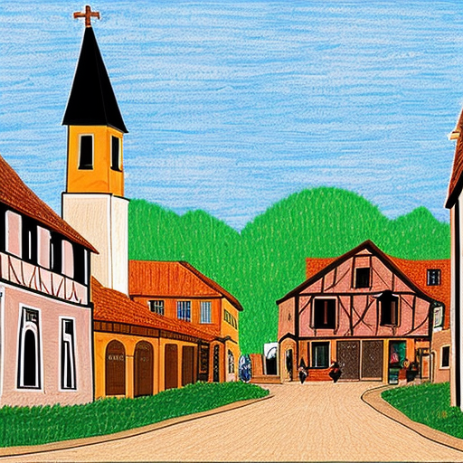 Small Medieval Town named Brown Town. Drawn entirely from Microsoft paint.