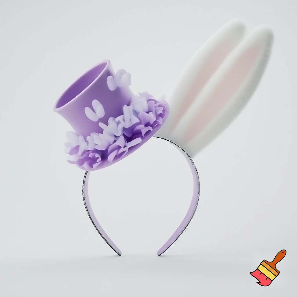 Easter top hat headband, Easter bunny headband, top hat, purple and white