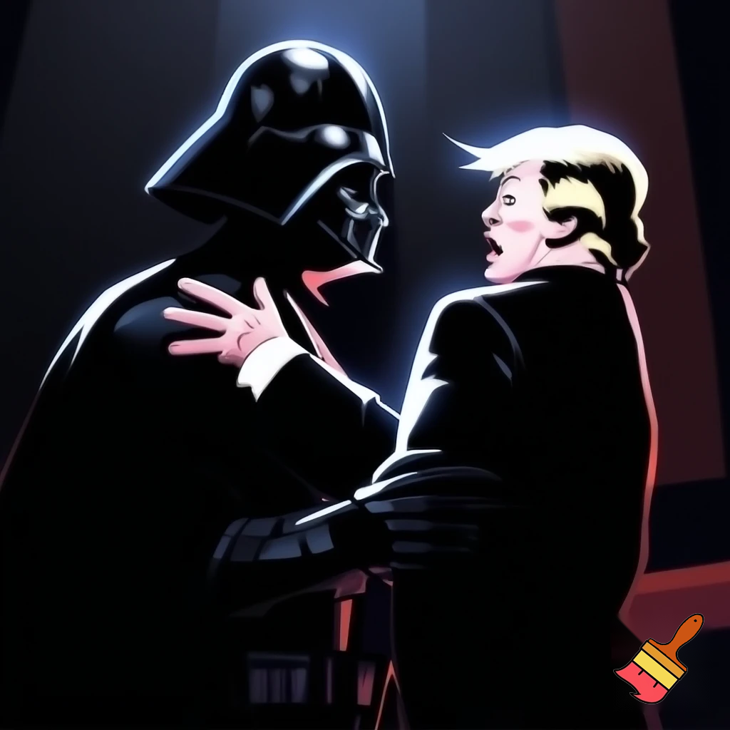 Darth Vader choking Donald Trump