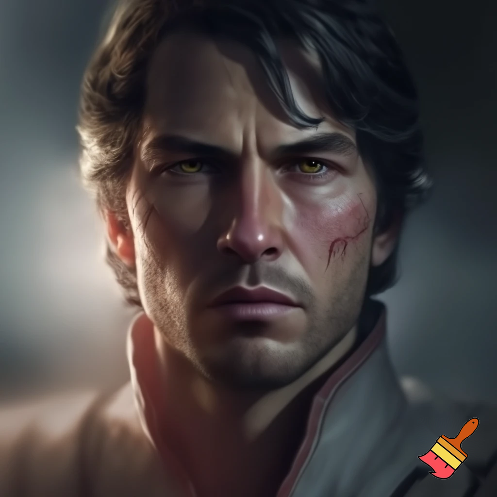 A portrait of a heroic person, hyper realistic, nice lighting