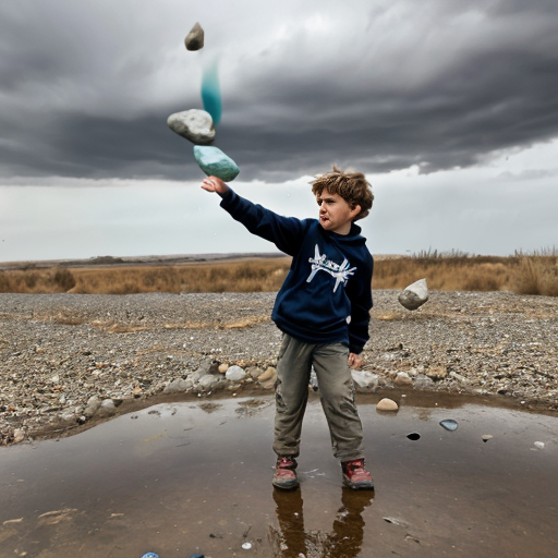 Storm Boy throwing rocks
