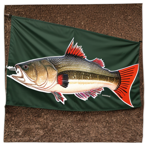 camo flag with a bass fish on it and 2 stars