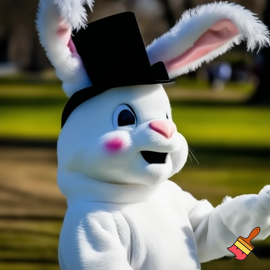Easter bunny mascot top hat costumes🏰🚪
