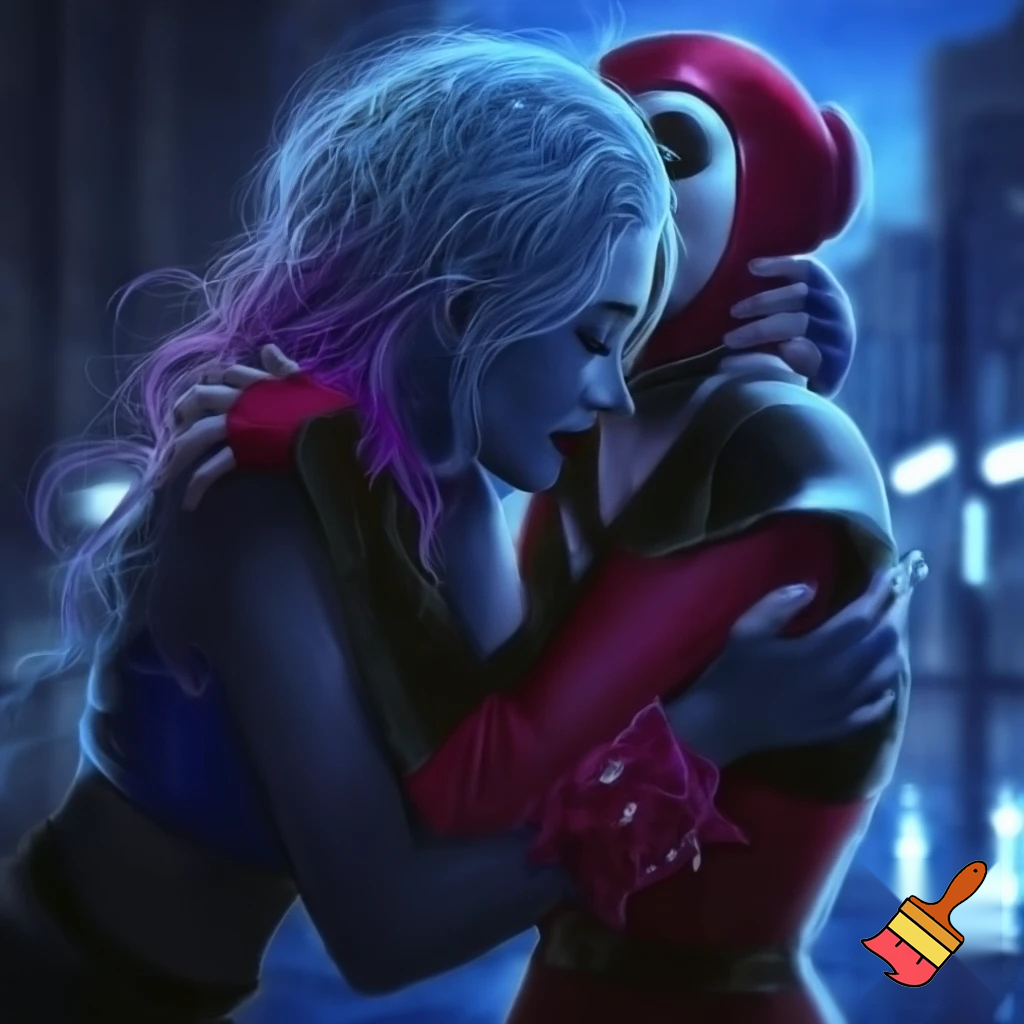 Killer frost hugging and calming down Harley Quinn 