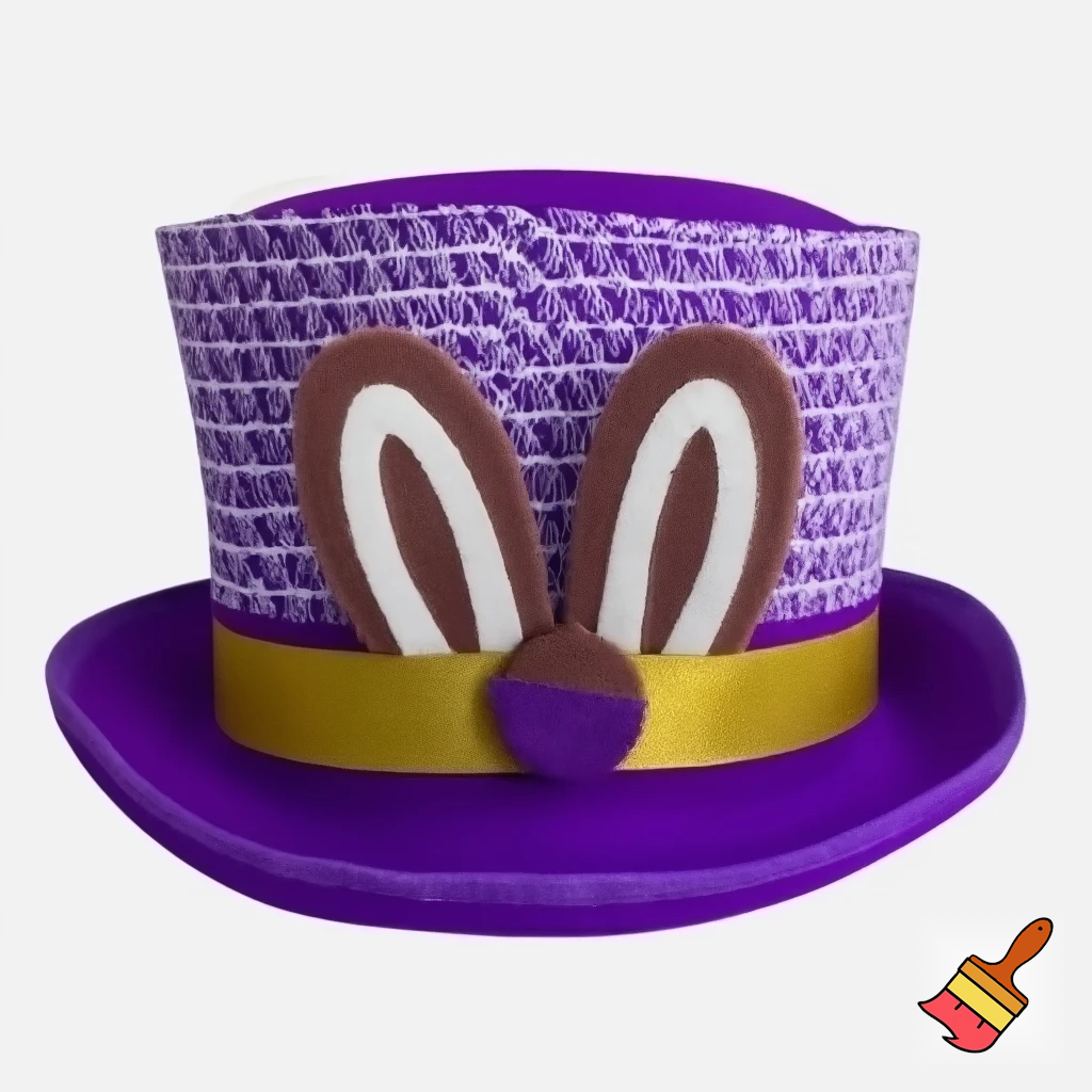 Purple and white top hat Easter bunny headband top hat purple and gold