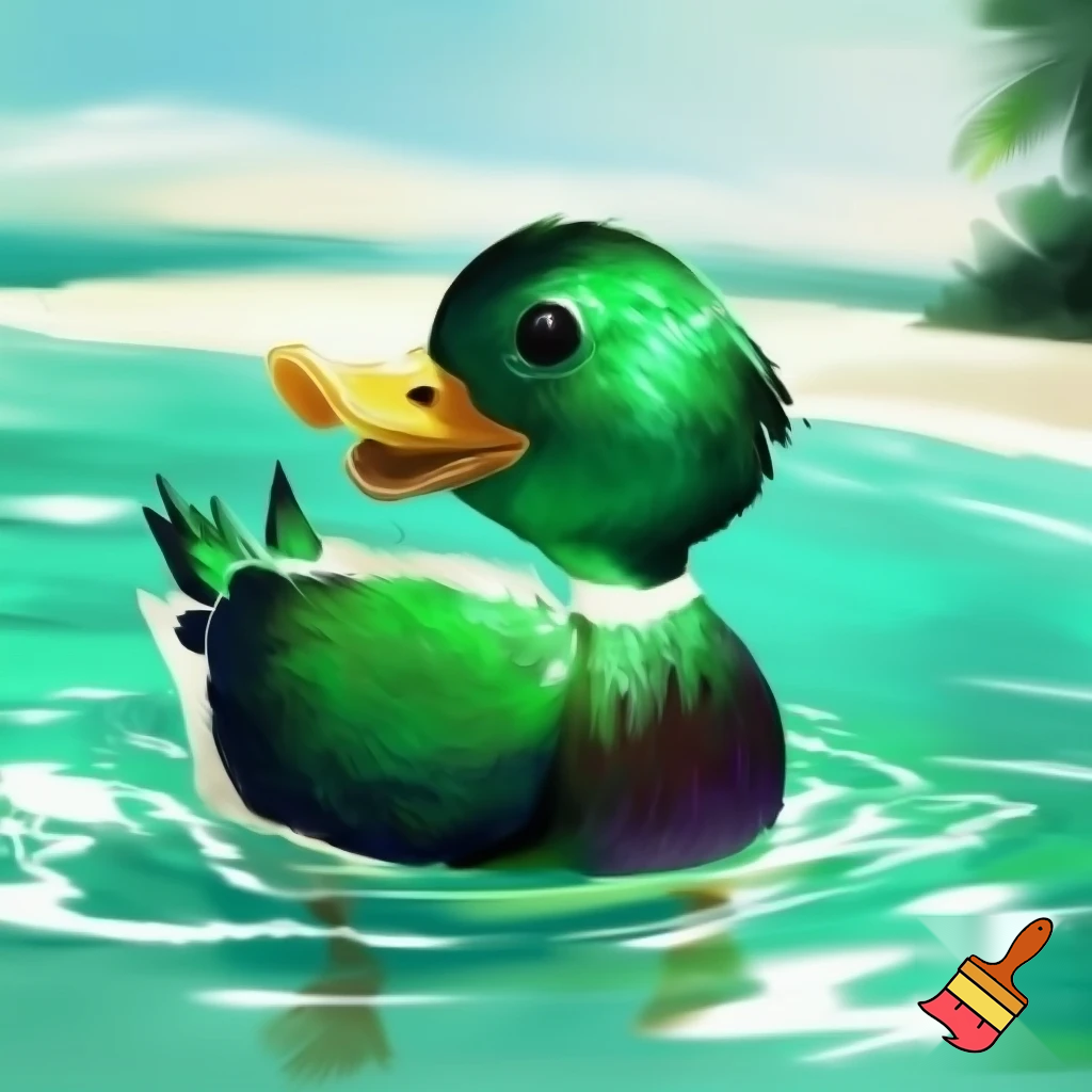 pato de boracha verde