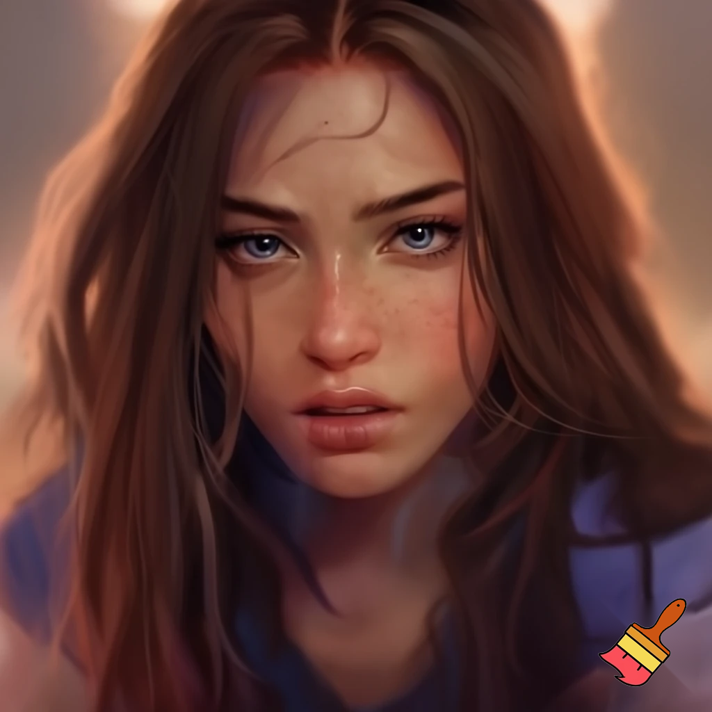 dievca s hnedymi dlhymi vlasmi a modrymi očami, ma pehy na nose a lícach. je velmi drsna. ide ju pobozkat mickey z tokyo revengers
