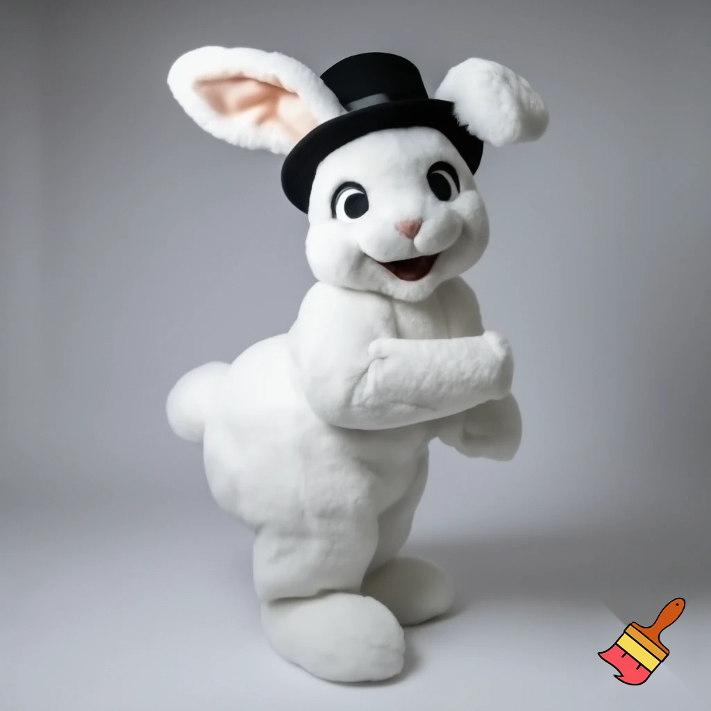 Easter bunny mascot costume top hat