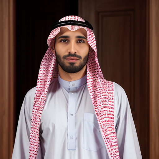 a man with an arabic cloth
