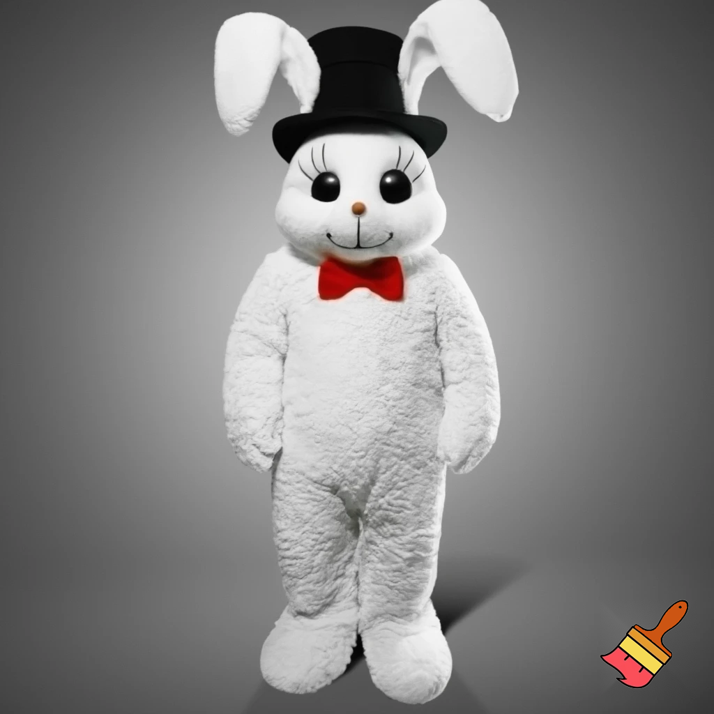 Easter bunny mascot costume top hat mascot costume