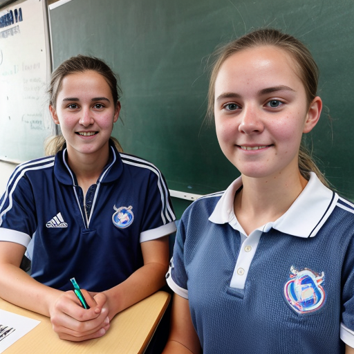 Goretzka and Vanessa at the school 