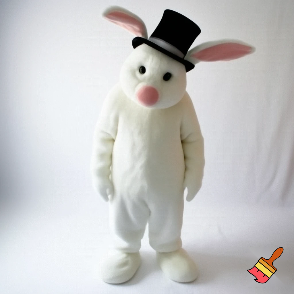 Easter bunny mascot costume top hat