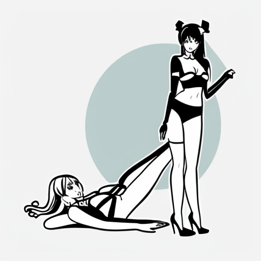 Create a woman in anime style wearing a magician outfit pulling her underwear up taking them off with her high heels while laying down 🔞