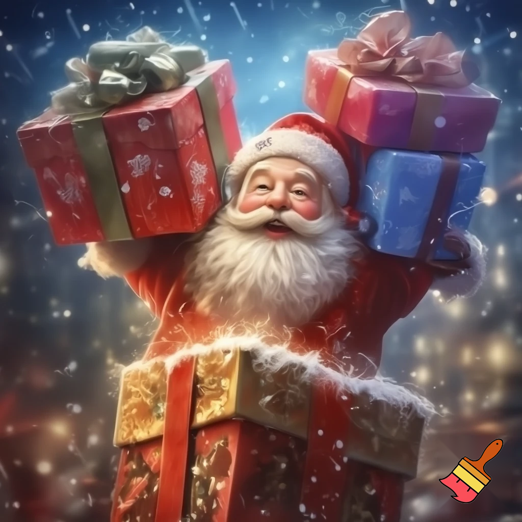 Big huge presents big huge presents for Boxing Day big shoot Santa Claus is in the Magic box Santa Claus