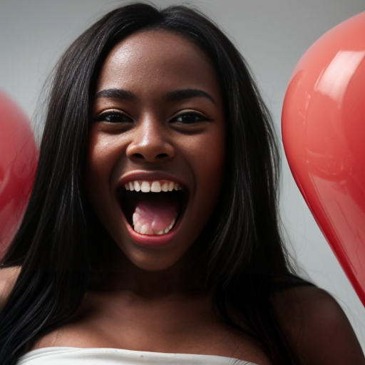 Zuri Tibby is an African American dark skin fashion model woman 5-foot-10. has a long black hair, naked depicted as a long cylindrical shape inflated like a balloon inflated like a balloon oblong cylinder shape dark chocolate hot dog body sausage forming a long thin cylindrical balloon with breast and belly button with no visible definition of limbs with no visible definition of limbs she was screaming, being eaten and ripped by the giant human mouth of the mouth background giant white human face male mouth her body inside the giant mouth being eaten, biting and ripped by a giant human teeth closed on her body crush on her body biting it in half