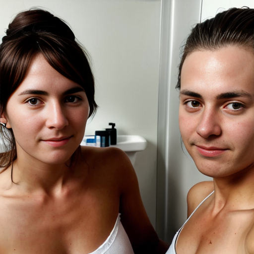 Goretzka and Vanessa at the bathroom 