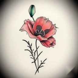 august birth flower tattoo