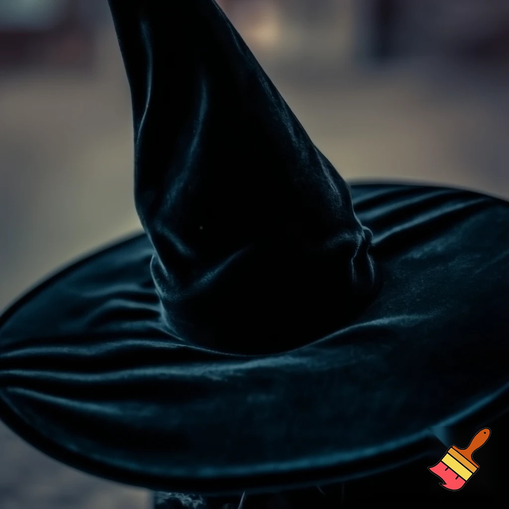 Black witches hat velvet