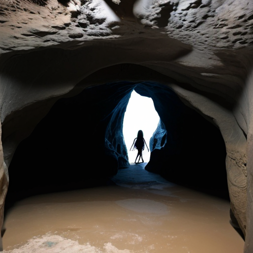 cave with 1 girl 1 boy Glass door