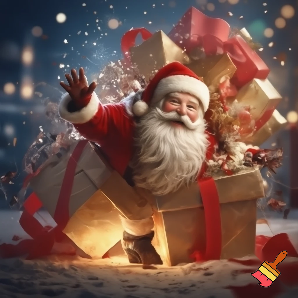 Big huge presents big huge presents for Boxing Day big shoot Santa Claus is in the Magic box Santa Claus