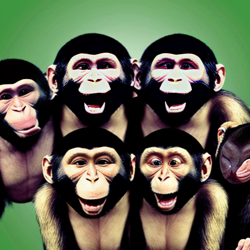 A bunch of funny monkeys that look funny 