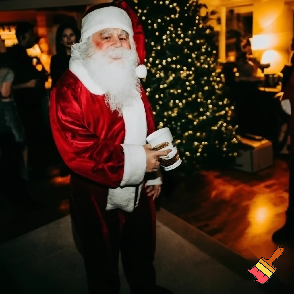 Santa Claus at the Christmas party in the house