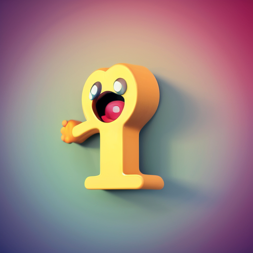 A cheerful smiling question mark character, cartoon style, bright yellow color,  colorful whimsical background with floating stars and sparkles, joyful atmosphere, 3d render style, high detail, cute and inviting.