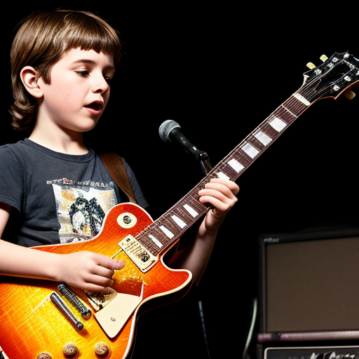 A Kid Plays A Gibson Les Paul