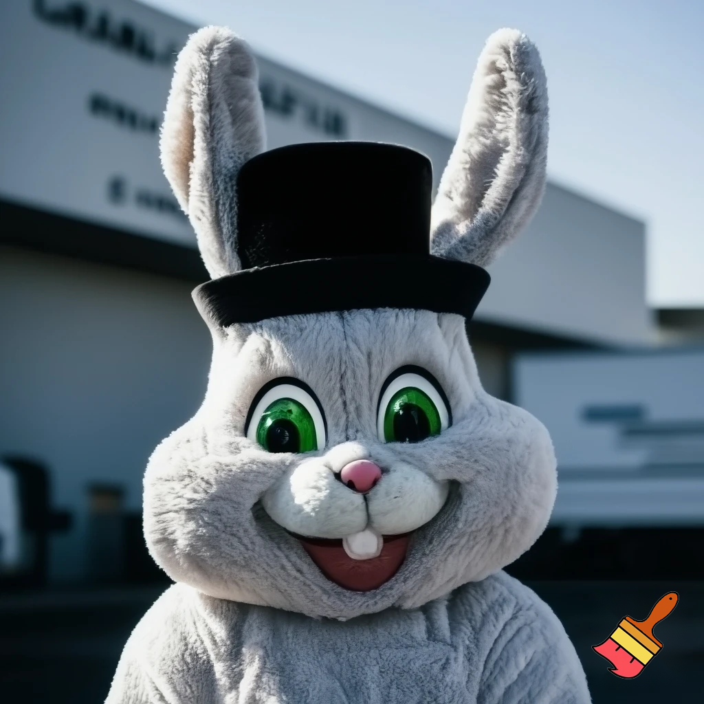 Mascot costume, Easter bunny top hat special top hat falcon gate trucking Centre