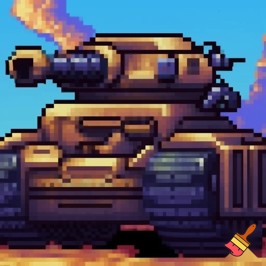 metal slug style tank pixel art