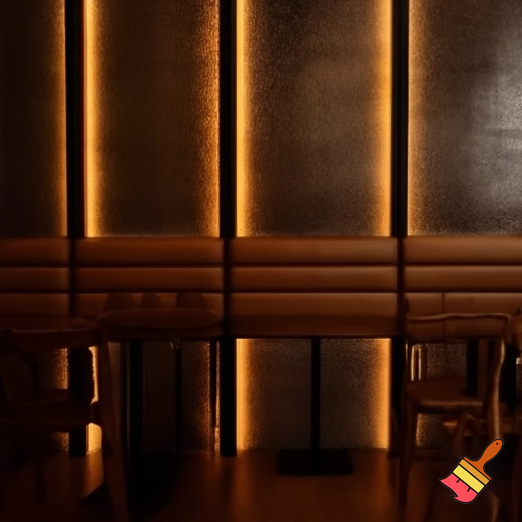 The wall of a café or restaurant 