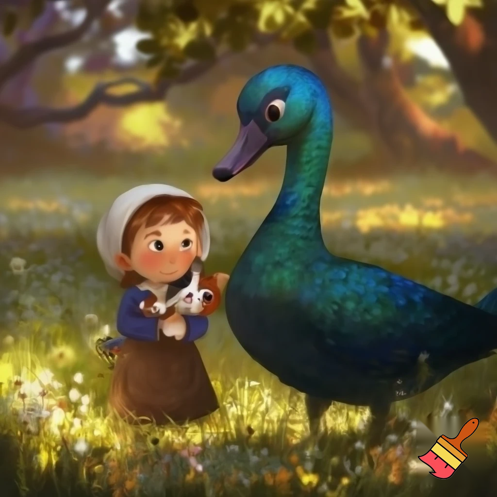 a peasant girl, a cat and drake maye