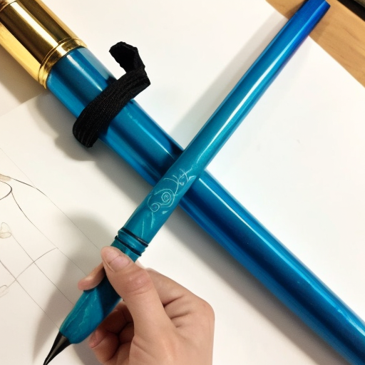 Please generate an anime style drawing of sailor mercury's wand using the following link as inspiration (https://pin.it/KKzZ57jfJ). The handle of the wand should be surrounded with fluid water which wraps itself around the staff elegantly. There should only be a minimal amount of shading applied to the drawing. 