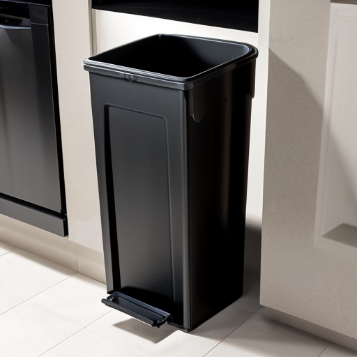 poubelle avec deux ouvertures à 2 hauteurs différentes, une pour les enfants et une pour les adultes