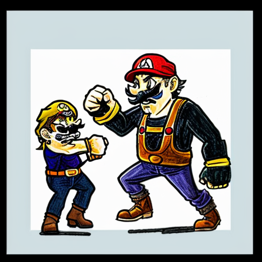 Draw yourself fighting wario