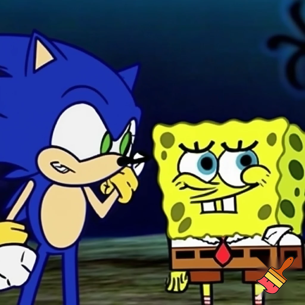 SpongeBob and sonic GPT Image