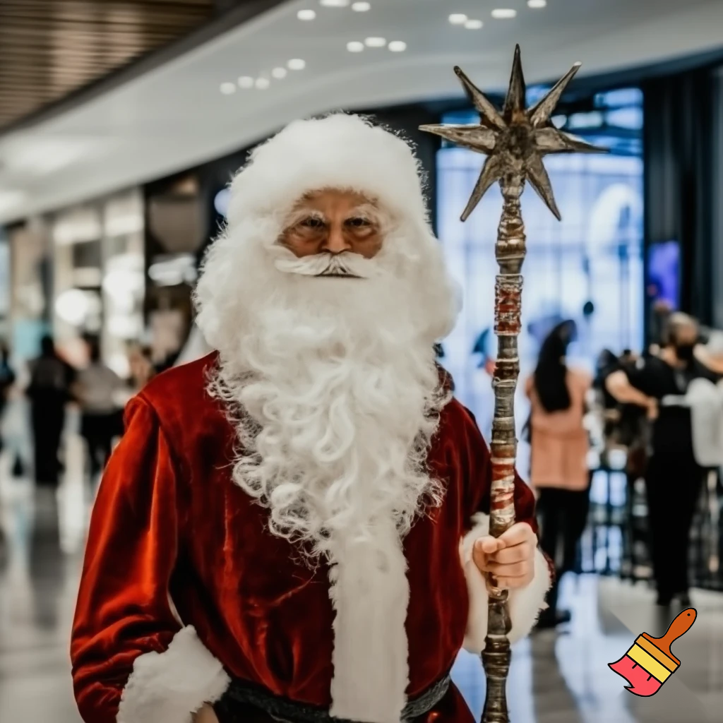 Santa Claus, Russia walking stick with the start the real Santa Claus shopping Centre in Australia
A star