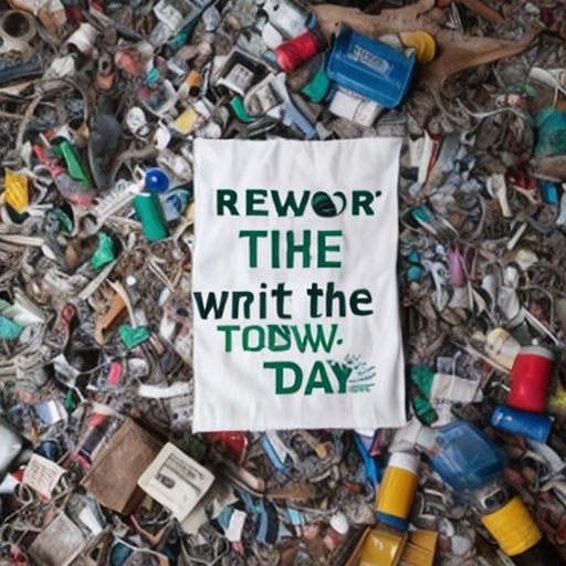 Recycle today, renew tomorrow (write the slogan on the art)