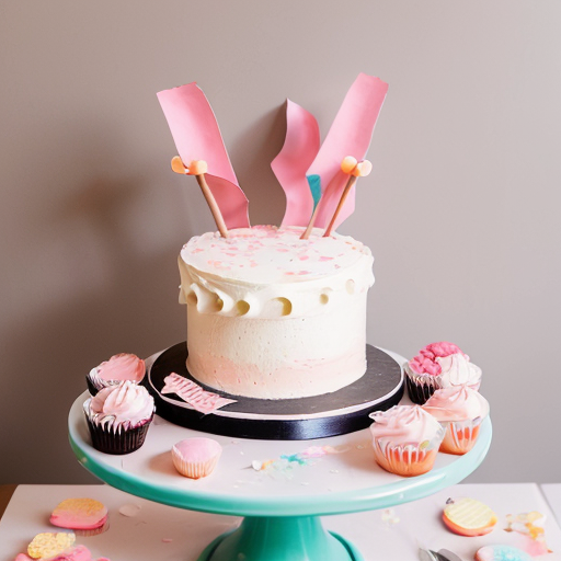 Spring-themed dessert table celebrating the new semester, cherry blossom decorations, pastel pink and white colors, cute cakes, macarons, cupcakes, sakura petals scattered, soft ambient sunlight, cozy and charming, artistic illustration, whimsical and detailed, crayon and pastel texture style