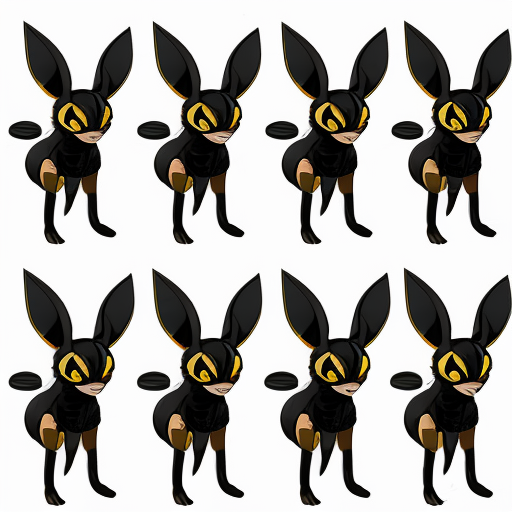 create an image, of different sketch poses for Umbreon