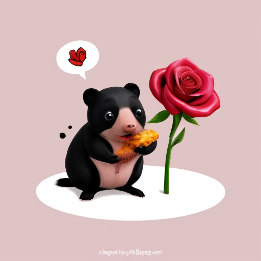 Generate italian brainrot cartoon Realistic cute mole in pink microwawe that says uno secundos on the setings and the mole is eating rainbow rose