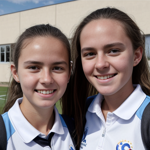 Goretzka and Vanessa at the school 