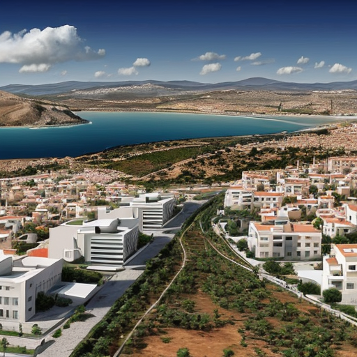 An official image of the Turkish Republic of Northern Cyprus in 2030 with forecast (not official), and surely with buildings in North nicosia