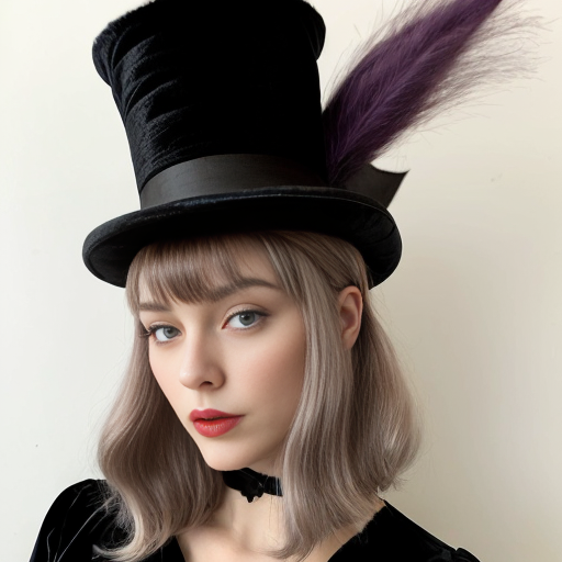 Velvet top hat wiggy witches hat